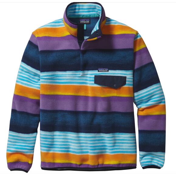 Patagonia Mens Synchilla Snap-T Fleece Pullover Painted Fitz Stripe Size M - Picture 1 of 12